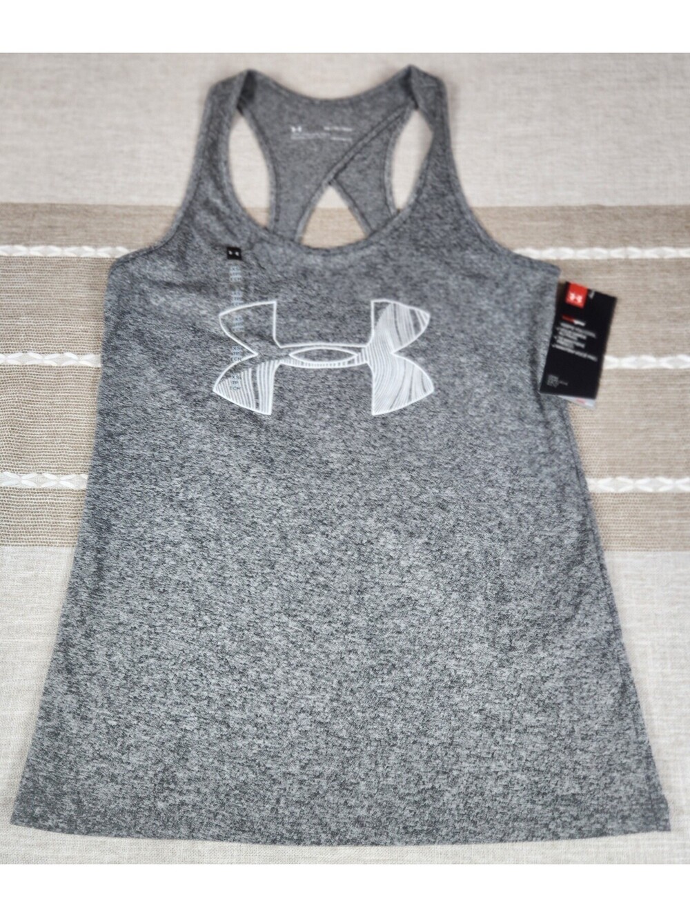Under Armour Heat-Gear Women's Light Grey Heather Athletic Tank Top NWT Size XS
